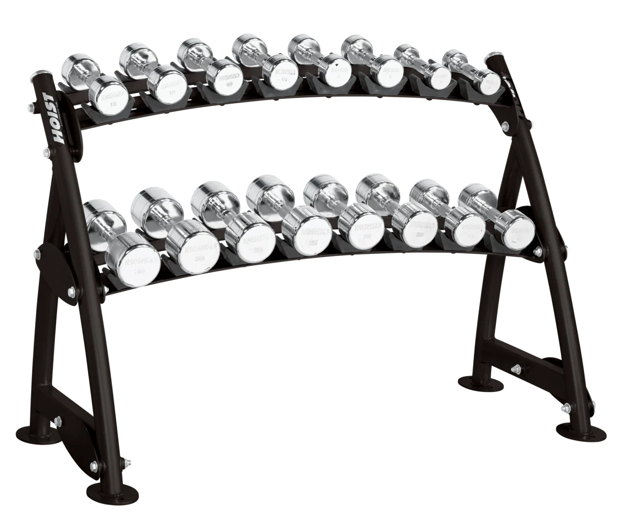 HOIST 2-Tier Horizontal Beauty Bell Rack - Commercial fitness equipment
