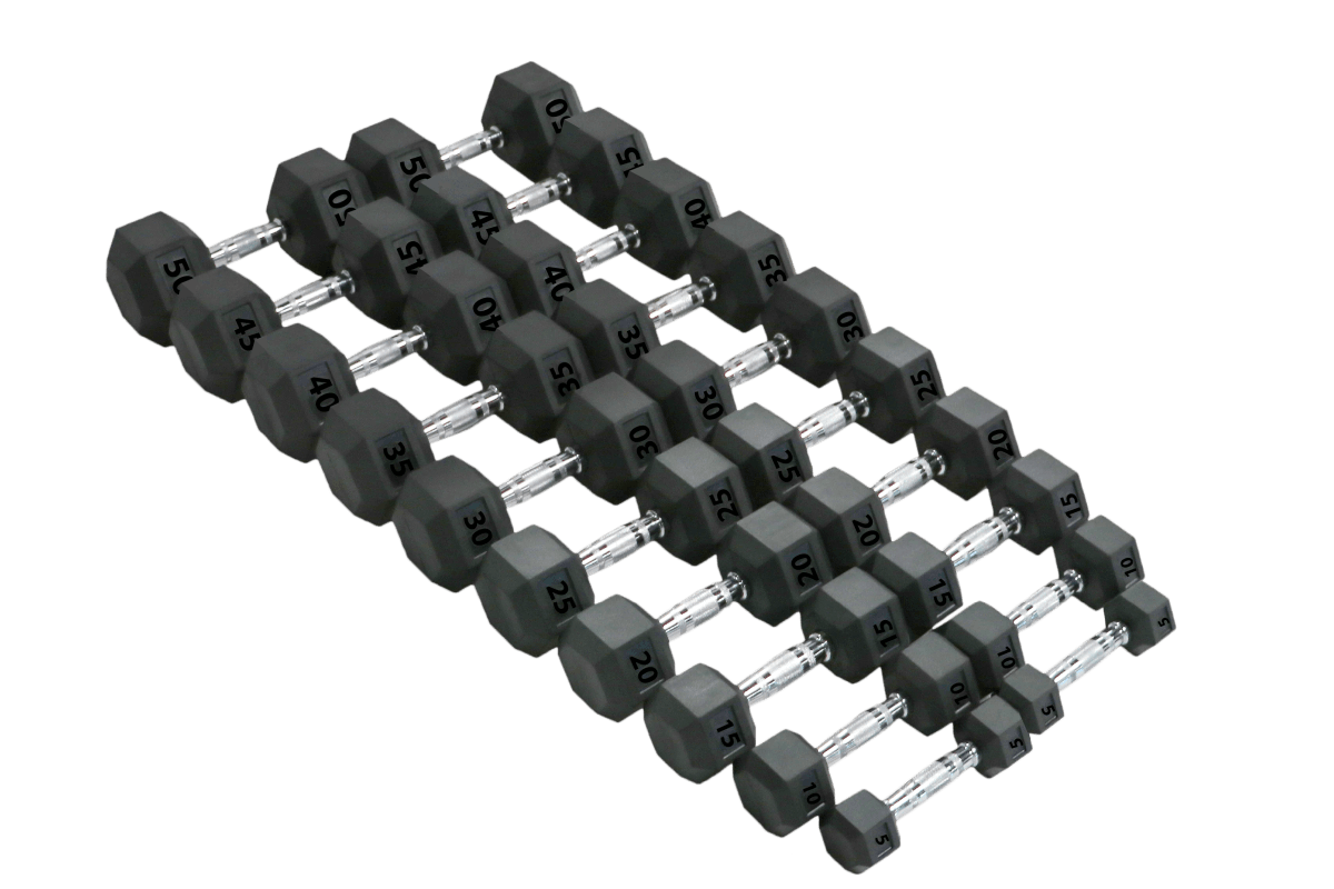 HOIST Commercial Rubber Hex Dumbbells - Commercial fitness equipment