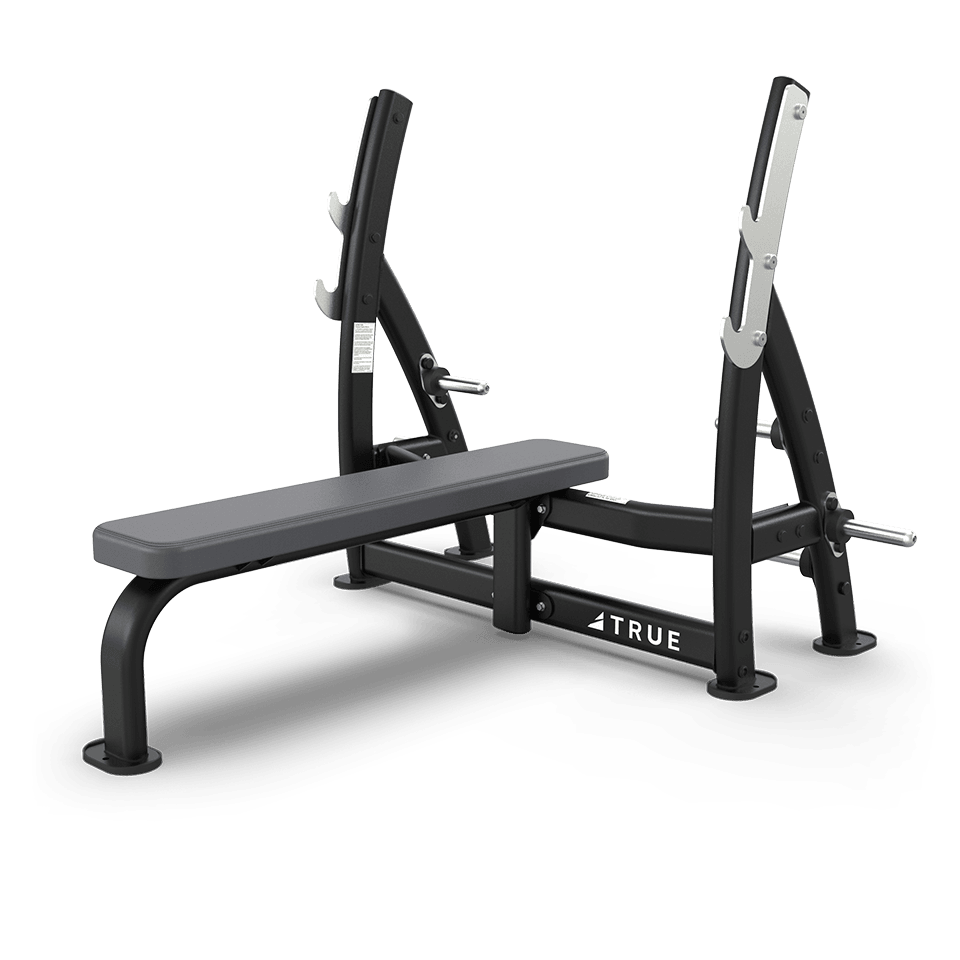 TRUE XFW-7100 Supine Press Bench With Plate Holders - Commercial fitness equipment