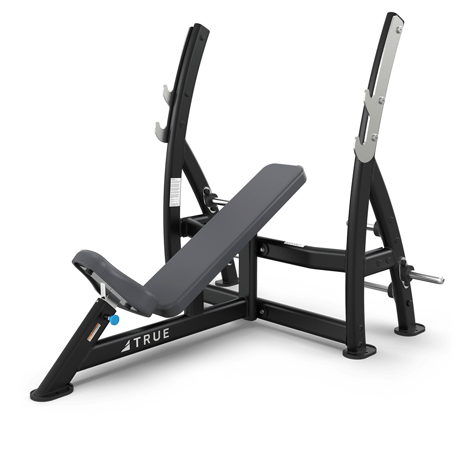 TRUE XFW-7200 Incline Press Bench With Plate Holders - Commercial fitness equipment
